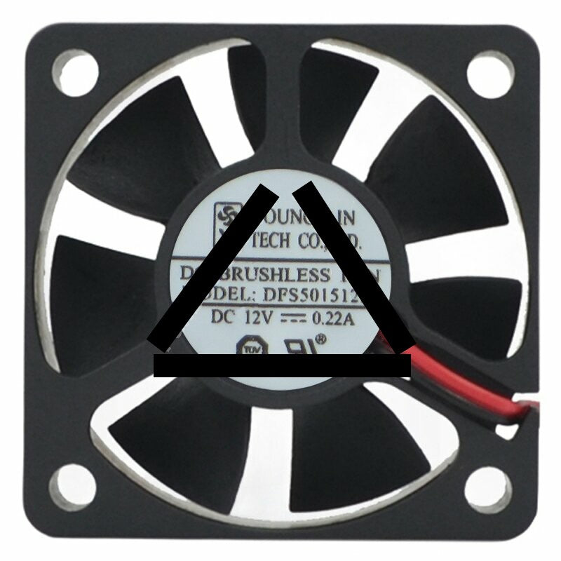 YOUNG LIN DFS501512H DC 12V 0.22A 2 Wires Brushless Axial Cooling Fan
