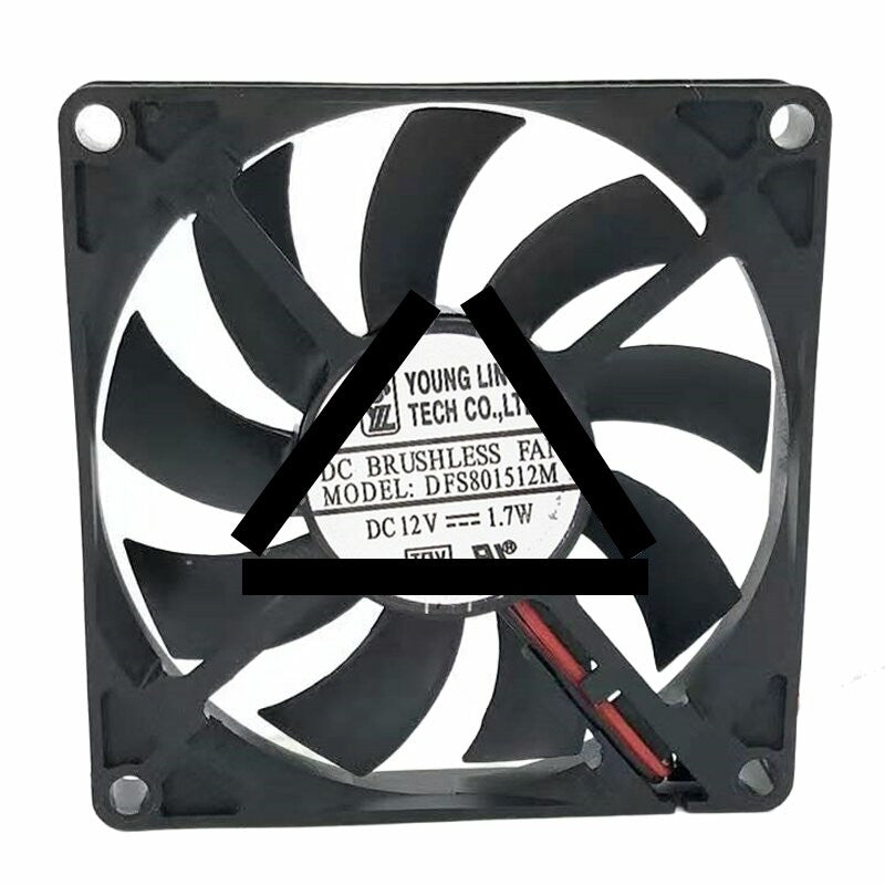 Young Lin DFS801512M DC 12V 1.7W 8015 Axial Brushless Cooling Fan