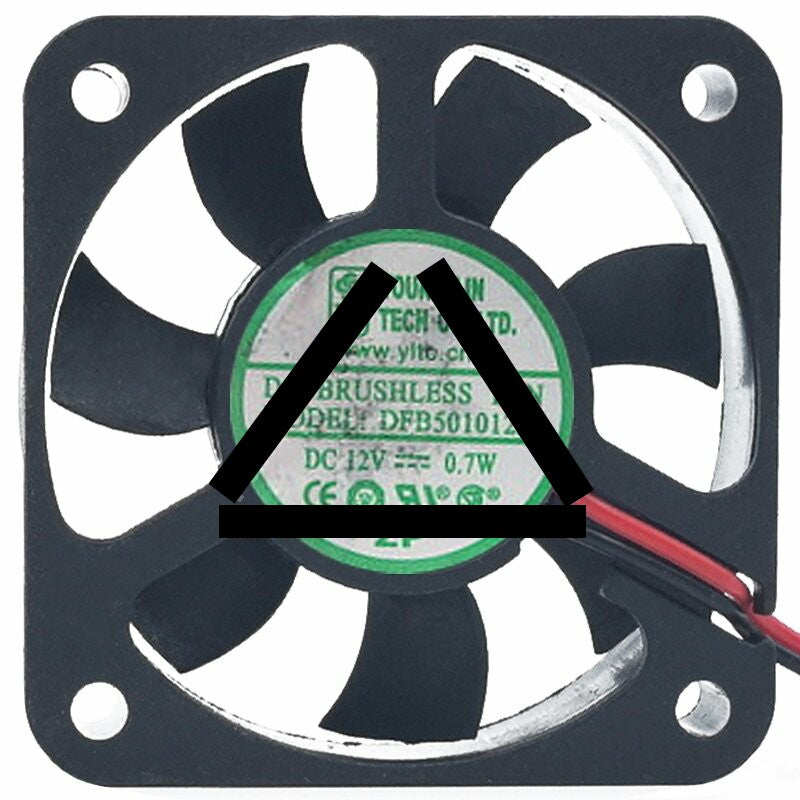 YOUNGLIN DFB501012L 12V 0.7W 2 Wires Axial Cooling Fan
