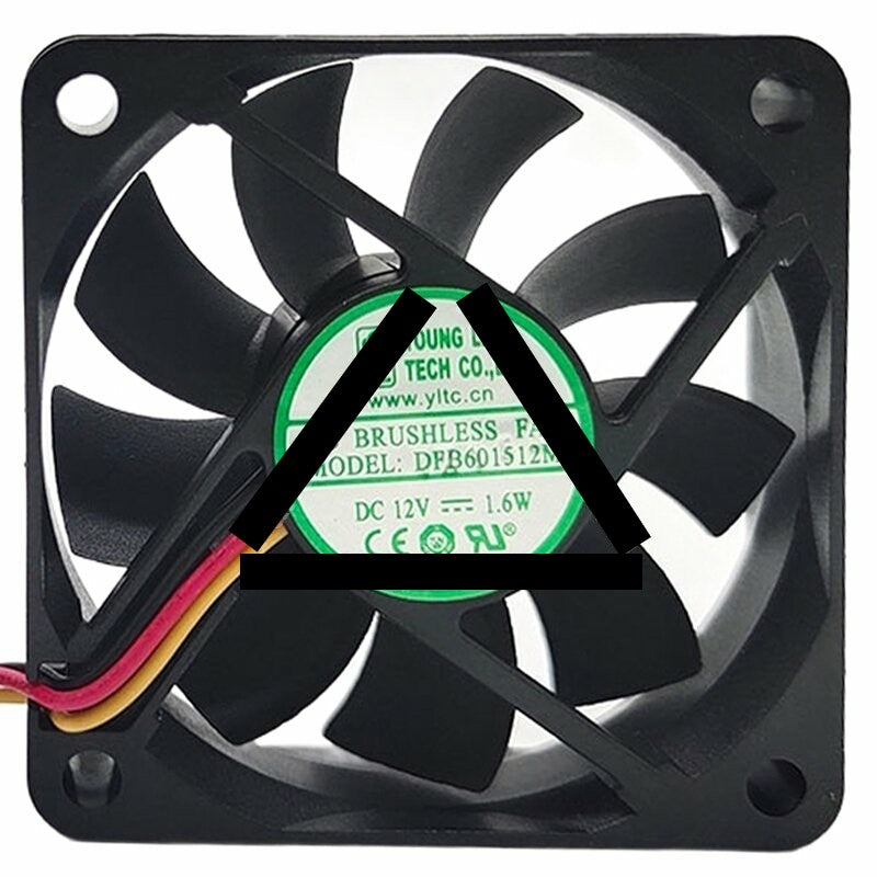 YOUNGLIN DFB601512M DC 12V 1.6W 2 Wires / 3 Wires Brushless Axial Cooling Fan