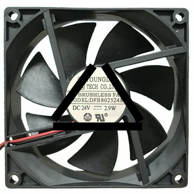 YOUNGLIN DFB802524M 24V 2.9W 2 Wires Axial Cooling Fan