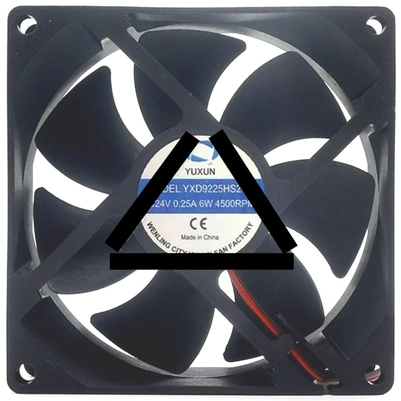 YUXUN YXD9225HS24R DC 24V 0.25A 6W 2 Wires 4500RPM Cooling Fan