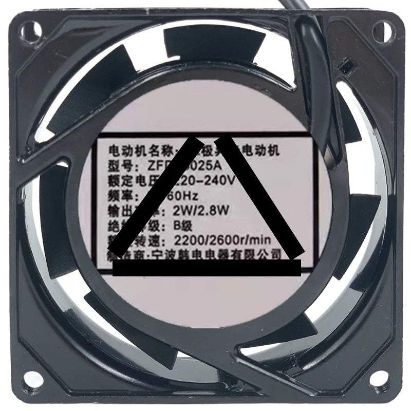 ZFD ZFD-8025A 220-240V 2W/2.8W 2 Wires Axial Cooling Fan