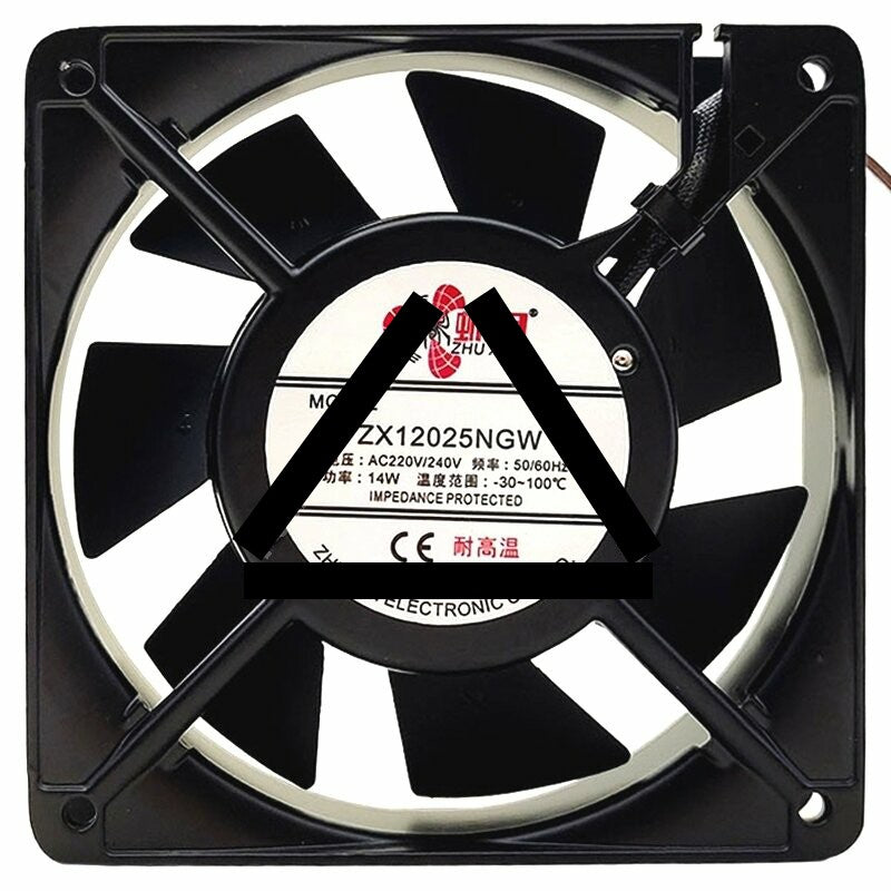 ZHU XUN ZX12025NGW AC 220V/240V 14W Impedance Protected Axial Fan