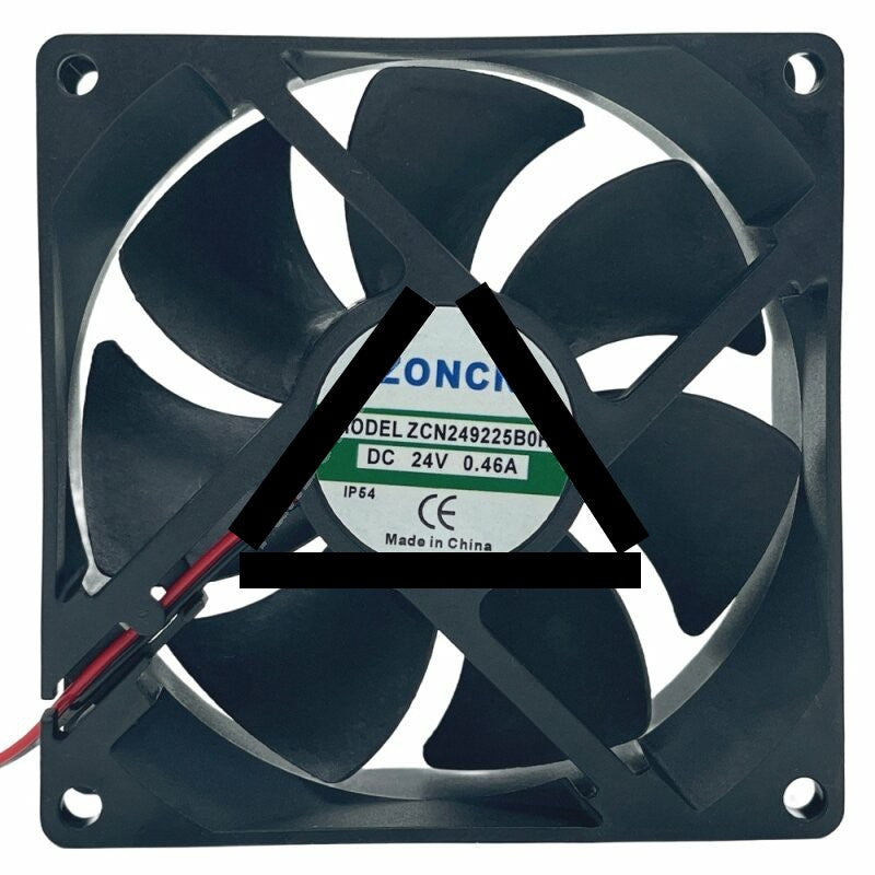 ZONCN ZCN249225B0H DC 24V 0.46A 2 Wires IP54 Waterproof Axial Cooling Fan